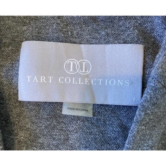 Tart Collections Ruched Sleeve Blazer Cardigan Small Women’s Gray Open Front - Picture 3 of 8